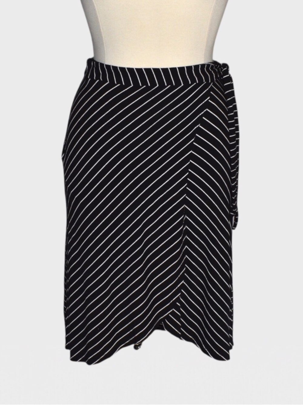 Adrienne Vittadini Striped Faux Wrap Skirt
